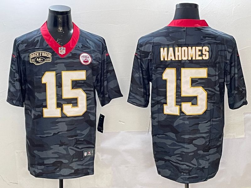 Men Kansas City Chiefs #15 Mahomes Camo National Flag 2025 Nike Limited NFL Jersey style 4